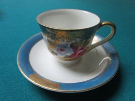 Genuine Japanese Porcelain Coffee Cup And Saucer Bouquets [89B] - £35.52 GBP