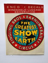 Ringling Bros &amp; Barnum Bailey Decal Windshield Luggage Original 1950&#39;s C... - $22.33