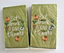 Thanksgiving Fall Paper Napkins Guest Bath Towels Buffet 20 ct. 2 pk Eat... - £15.14 GBP