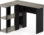 French Oak Grey/Black Furinno Abbott L-Shape Desk With Bookshelf. - $69.95