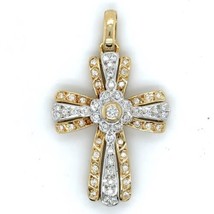 18K Yellow Gold Diamond Cross Pendant 7.2g - £3,875.13 GBP