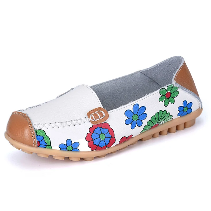 2024 Fashion Women Flats Leather Shoes Women Slip On Ballet Women Flats Print Wo - £55.37 GBP