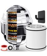 Shower Head Filter Vitamin C Hard Water Remove Chloride Heavy Metals - $266.32 MXN