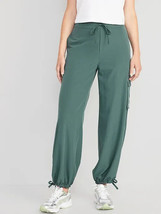 Old Navy StretchTech Wide Leg Cargo Pants Womens M Jade Green Lightweight NEW - £23.25 GBP