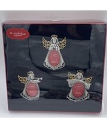 Angel Christmas Ornaments Photo Frames 1.5&quot; x 2&quot; St Nicholas Square Set ... - £21.97 GBP