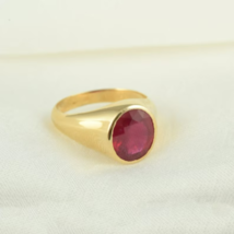 Ruby RingnRed Ruby Ring Manik Ring Ruby Gemstone Ring Panchdhatu Gold Palleted - £102.95 GBP