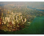 Aerial View New York City NY NYC American Airlines Issue UNP Chrome Post... - $4.90