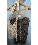 Free People Sz 6 Plaid and Gray Mini Dress Tank Top Side Zipper &amp; FREE B... - $494.26 MXN
