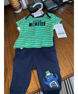 Carters Preemie Boys Little Monster Outfit 3 Pieces Shirt Pants One Piec... - €18,60 EUR