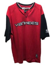 New York Yankees Vintage 90s Nike Stitched Red MLB Zipper Pullover Shirt XL - $29.16