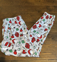 Munki Munki Womens Snoopy Peanuts pajama pants Christmas Gifts Candy Cane sz M - £21.20 GBP