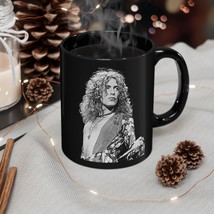 Robert Plant, Led Zeppelin, Black Coffee Mug, 11oz, Robert Plant Mug, Coffee Cup - £22.45 GBP