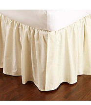 Sferra Celeste Almond Queen Gathered Bed Skirt Egyptian Cotton Percale New - $128.90
