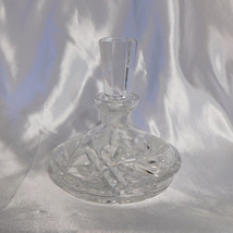 Round Almost Flat Cut Glass Perfume Bottle # 21297 - £19.57 GBP