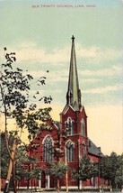 LIMA OHIO OLD TRINITY CHURCH~ELIZABETH STREET~S H KNOX POSTCARD 1910s - $9.16