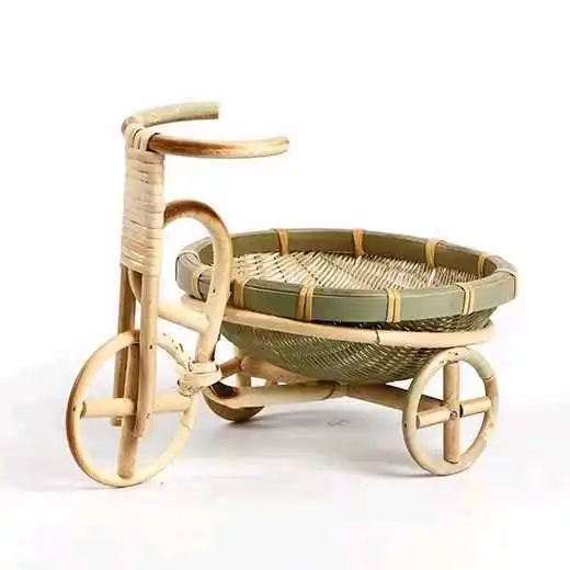 Sporting Newborn Photography Props Handmade Bamboo Rattan Bicycle Ornament Small - £66.93 GBP