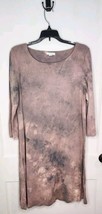 Size Medium Garnet Hill Pink Tie Dye Dress Boat Neck - $18.70