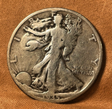 1935  D Sue Walking Liberty 90% Silver US Half Dollar - $48.76 CAD