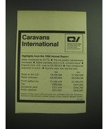 1969 Caravans International Ad - Highlights from the 1968 Annual Report - £14.55 GBP