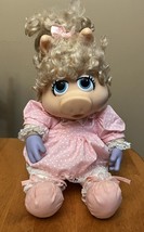 Vintage 1989 Jim Henson&#39;s Miss Piggy Muppet Babies Doll Rare Vinyl Face Plush - £81.71 GBP