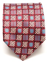 BRIONI Men&#39;s Silk Tie Necktie Burgundy Blue White Black - £70.96 GBP