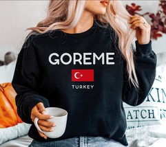 Goreme Turkey Sweatshirt, Vintage Women&#39;s Goreme Crewneck Sweater, Turkish Pullo - $44.76