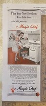Vintage Print Ad Magic Chef Gas Kitchen Stove Woman Cooking 1940s 13.5&quot; ... - $11.75