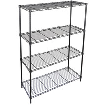 4 Tier Steel Wire Shelf Rack Storage Shelving Unit Book Shelf Save Space - £65.33 GBP