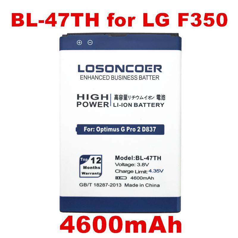 LOSONCOER BL-47TH 4600mAh Battery for LG OPTIMUS G Pro 2 F350 Battery F350S D837 - $18.69