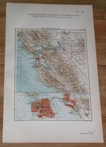 1914 Original Antique Map Of San Francisco San Jose And Vicinity / California - £23.73 GBP