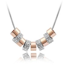 White Gold &amp; Rose Gold Over Silver 9 Hoop Pendant - £18.37 GBP