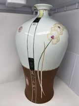 Fabienne Jouvin Dated 1999 Asian Hand Painted FLOOR Vase TOZAI 23x12 inches - £278.09 GBP