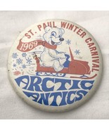 St. Paul Winter Carnival Arctic Antics 1969 Vintage Pin Button Pinback M... - $24.95