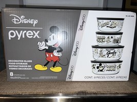 Disney 100 Year Anniversary Pyrex Glass Food Storage Bowl and Lid Set 8 ... - $32.26