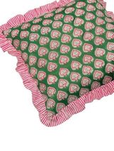 Pink Ruffle Throw Pillow Cover for Couch-20x20 Inch Cotton Stripe Cushio... - $803.78 MXN