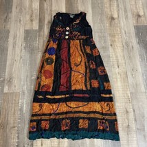 Vintage Artsy Boho Dress Carole Little Petites Multicolor Rayon Size 6 Petite 6P - £37.89 GBP