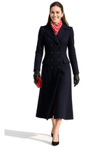 Kate Middleto Inspired Double Breasted Deep Navy Tailored Slim Longline ... - $2,208.71 MXN