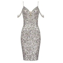 Summer New Women&#39;s Sleeveless Colorful Sequined Bodycon Dress Fashion Chic Beade - £99.17 GBP
