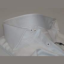 Mens 100% Linen Summer Shirt J.Valintin Turkey-Usa High Collar OBR78-01 White image 4