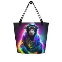 Autumn LeAnn Designs® | Rainbow Monkey Large Tote Bag - £29.81 GBP