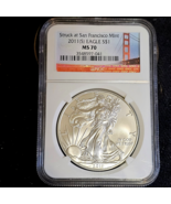 2011 S American Eagle Silver NGC MS70 ~ Silver Golden Gate Only 99k from... - €59,73 EUR