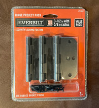 Everbilt Hinge Project Pack (Value Pack) 3 1/2” in With 5/8” in Radius, NEW - £7.85 GBP