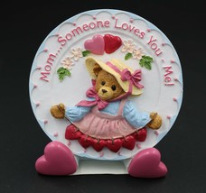 Paula&#39;s CMP Mini Plate Dimensionals 3D Mom Plate Teddy Bear Hearts Collectible - £11.03 GBP