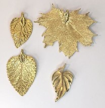 Vintage Gold Tone Leaf Necklace Pendant Lot (1 Magnetic and 3 are Not Ma... - £14.26 GBP