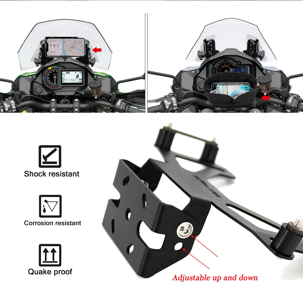 Motorcycle Accessories Front Phone Stand Holder Phone GPS Navigaton Plate - £33.81 GBP+