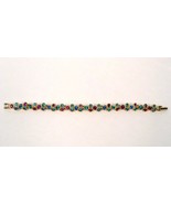 Swarovski Tennis Gold Tone Bracelet Link Multicolor Jewels Crystal  - €37,80 EUR
