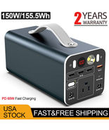 150W 155.4Wh Portable Power Station Solar Generator PD 65W for Camping E... - $149.99