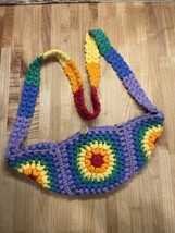 NEW Crochet Boho Chic Granny Square Bag Handmade Shoulder Cross Body Cor... - $14.24