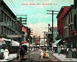 Church Street View New Brunswick New Jersey NJ UNP UDB Postcard D10 - £31.97 GBP