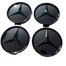 4X Wheel Center Caps 75mm Glossy Black Rim Emblem Hubcap Cover fit for Mercedes  - $19.90